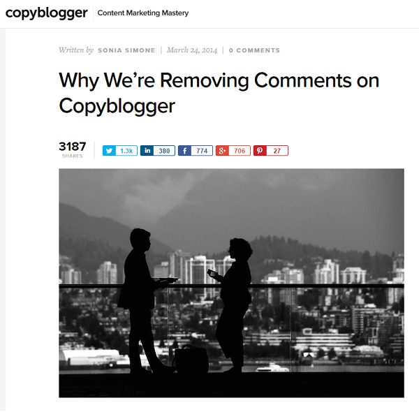 copyblogger odstránil komentáre