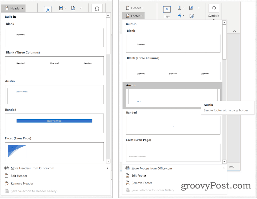 Stavebné bloky programu Microsoft Word