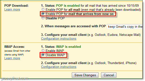 Pripojte Gmail k aplikácii Outlook 2010 pomocou protokolu POP