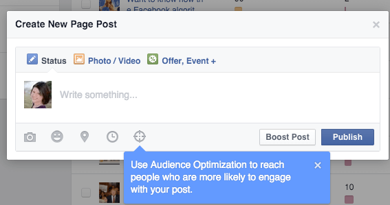 ikona optimalizácie facebooku pre príspevky
