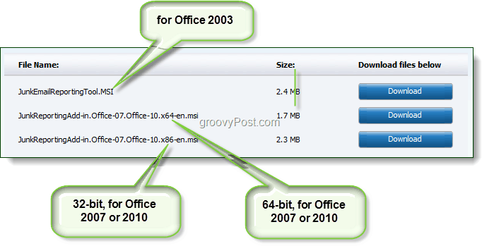 stiahnite si nástroj na odosielanie nevyžiadaných e-mailov pre kanceláriu 2003, Office 2007 alebo Office 2010