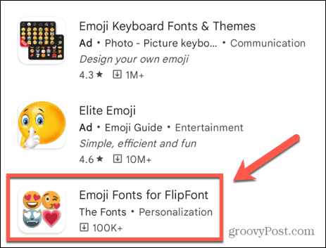 písma emoji pre aplikáciu flipfont