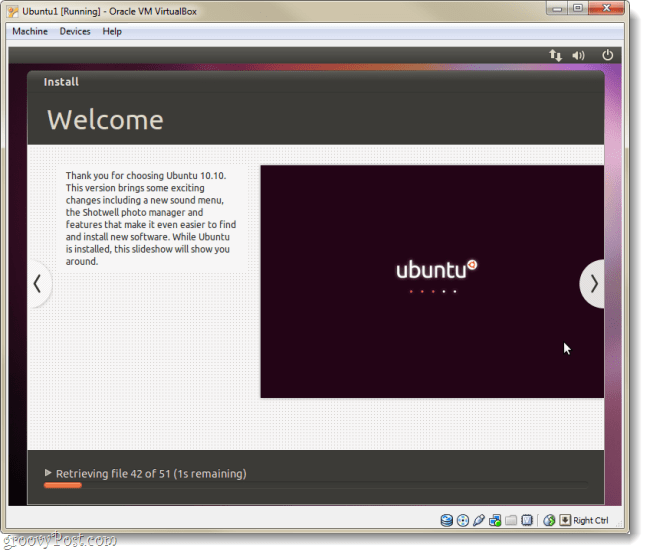 Ubuntu inštalácia uvítacej stránky