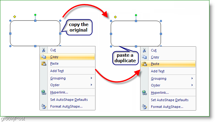 Microsoft Word 2007 Skopírujte originál, vložte duplikát