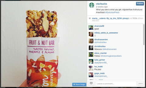 obrázok instagramu starbucks s #glutenfree