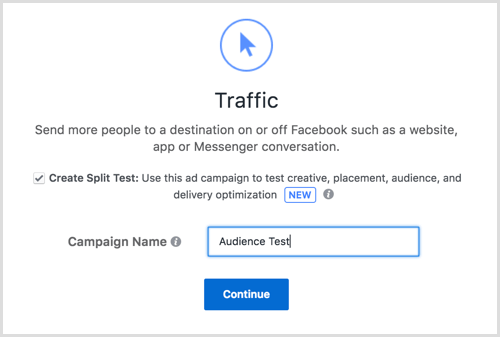Test rozdelenia reklám na Facebooku