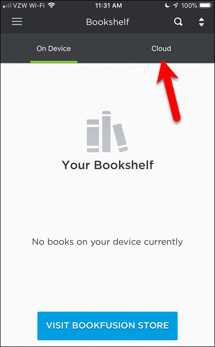 Na zariadení iOS nie sú v BookFusion žiadne knihy