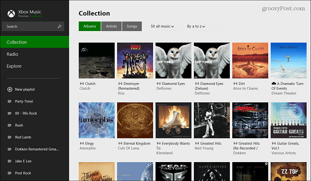 Zbierka albumov hudobnej aplikácie Xbox