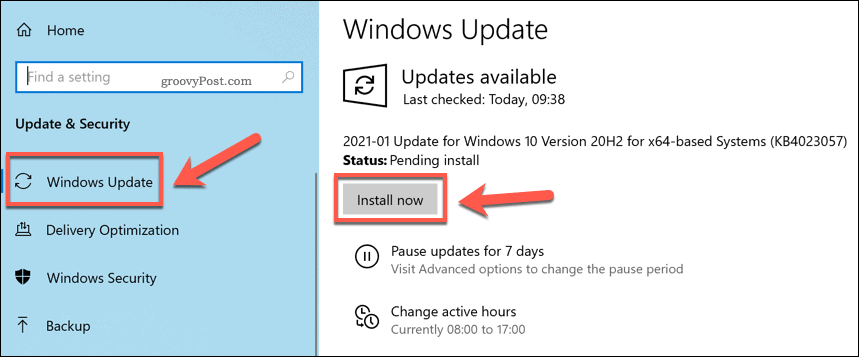 Inštalácia nových aktualizácií systému Windows
