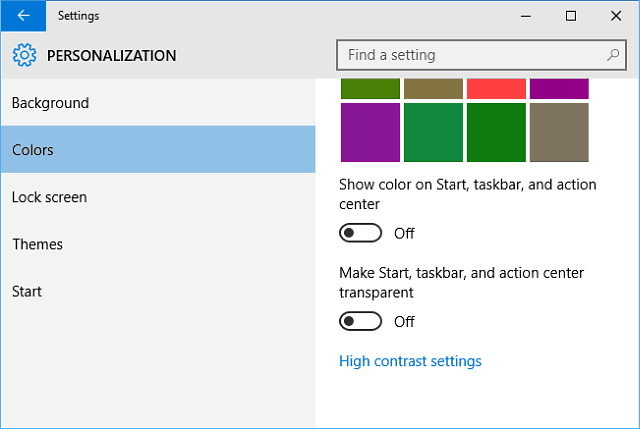 Nastavenia systému Windows 10