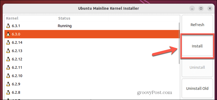 ubuntu nainštaluje jadro do hlavnej línie