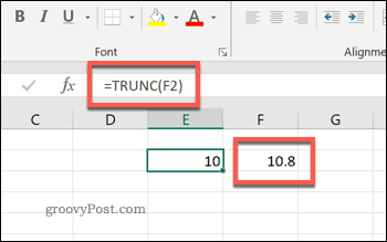 Funkcia TRUNC v Exceli
