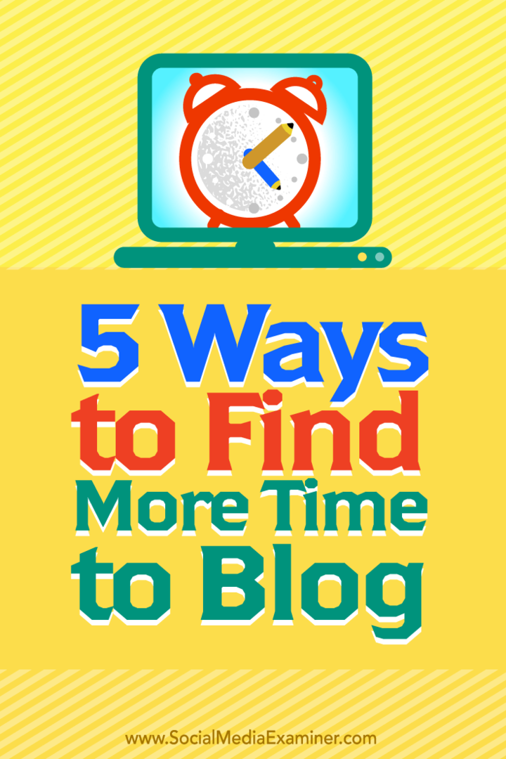 Tipy na päť spôsobov, ako si nájsť viac času na blogovanie.
