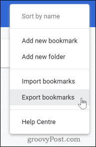 Export záložiek v prehliadači Chrome