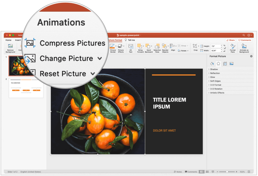 PowerPoint Mac komprimuje obrázky