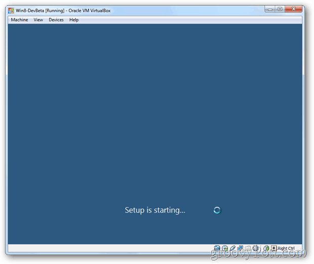 Spustí sa nastavenie VirtualBox Windows 8