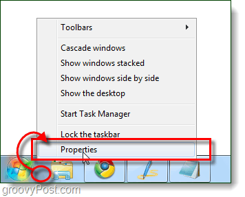 Vlastnosti panela úloh z Windows 7