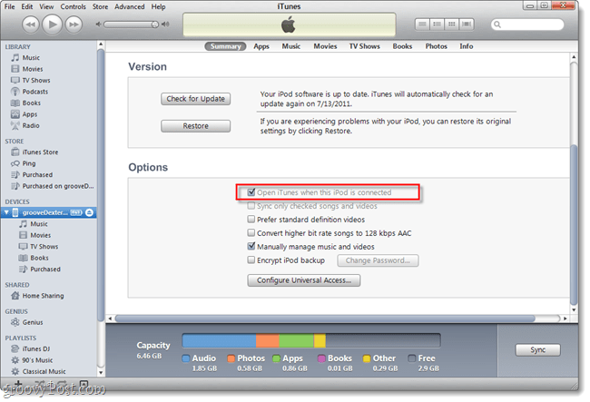 Ako zabrániť automatickému spusteniu iTunes po pripojení zariadenia iPhone alebo iPod