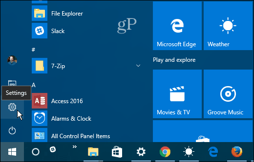 1 Nastavenia Windows 10 Štart