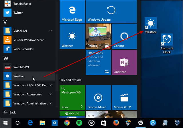 Windows 10 Tip: Vytvorte odkazy na pracovnej ploche pre univerzálne aplikácie