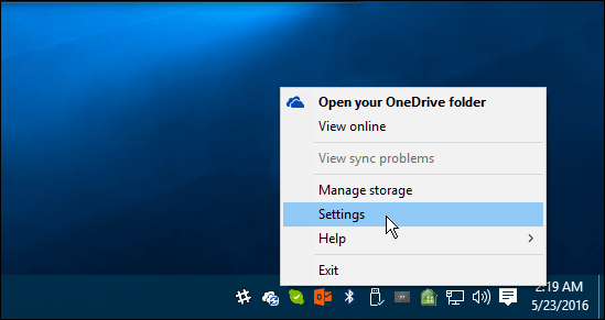 Nastavenia OneDrive
