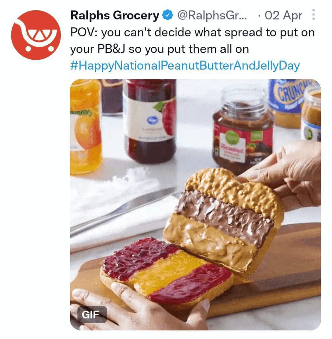obrázok tweetu Ralphs Grocery s GIF