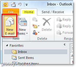 napísať nový e-mail programu Outlook 2010
