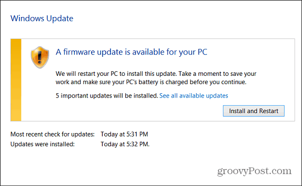 Firmvér Windows Update