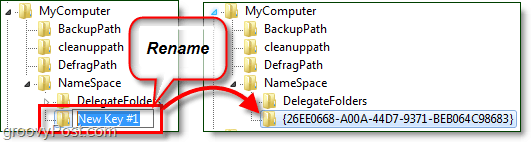 v systéme Windows 7 premenujte kľúč databázy Registry