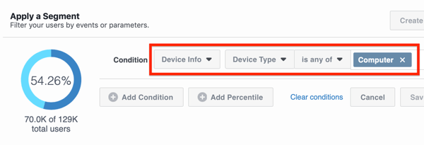 ako použiť segment na údaje služby Facebook Analytics