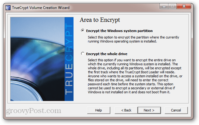 TrueCrypt: Šifrovanie systémového oddielu Windows vs. zašifrovať celú jednotku
