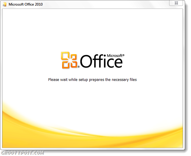 Snímka obrazovky inštalačného programu balíka Office 2010