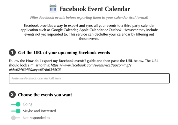 Objavovanie týždňa podcastu marketingu sociálnych médií: kalendár udalostí na Facebooku.