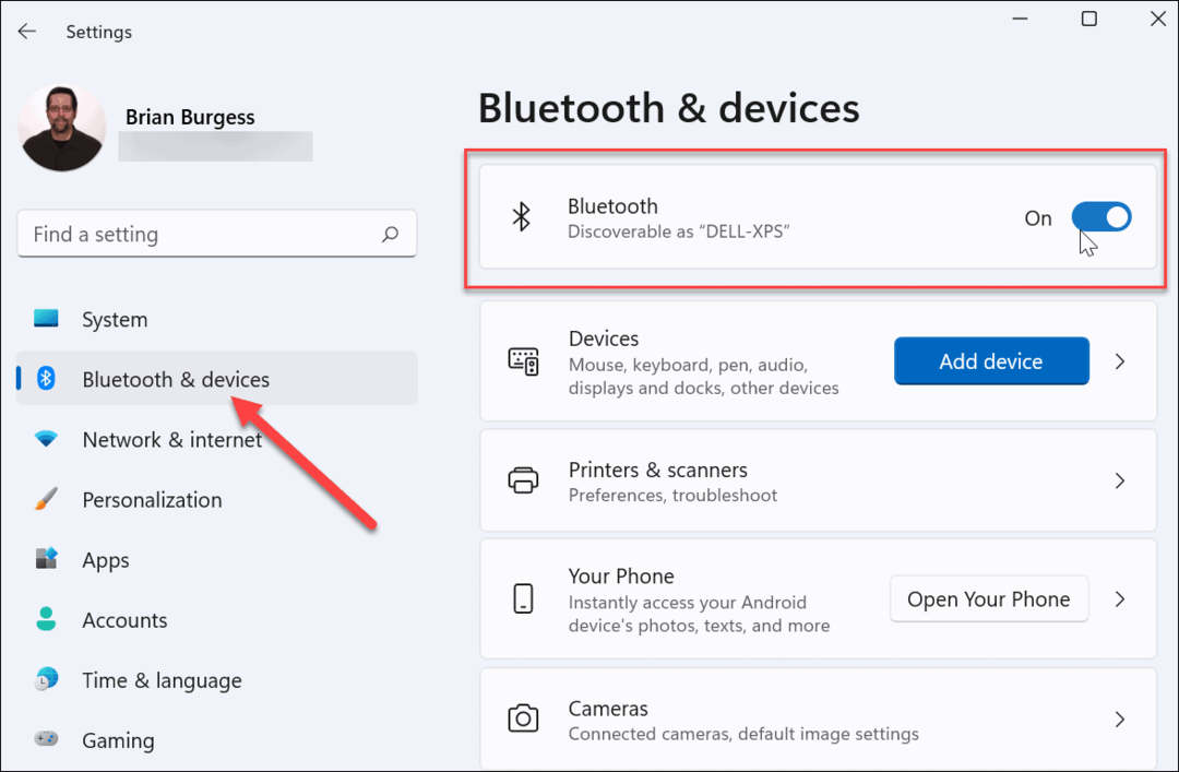Nastavenia Bluetooth a Zariadenia