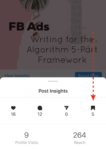 Post Insights for Instagram business post