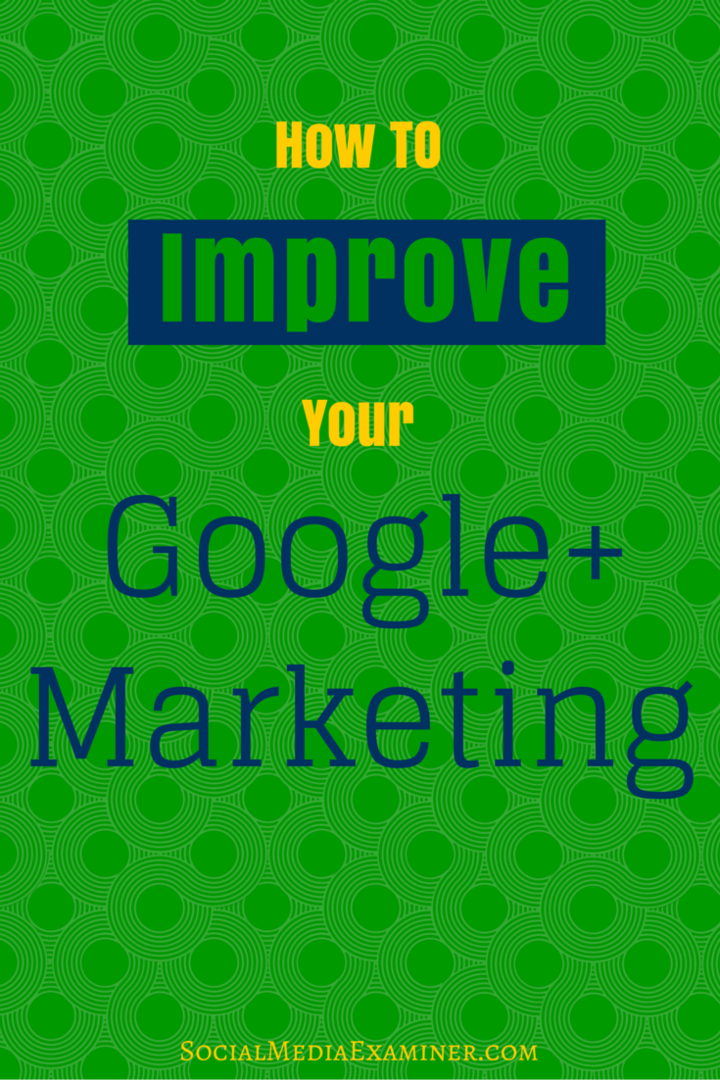 ako vylepšiť google + marketing