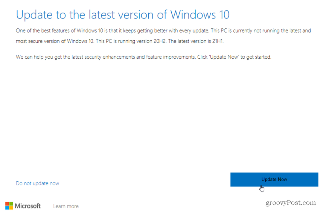Ako nainštalovať aktualizáciu Windows 10 21H1 z mája 2021