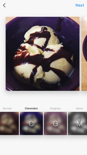 Môžete použiť filtre a upraviť obrázok jednotlivo, rovnako ako pri bežnom príspevku s jedným obrázkom na Instagrame.