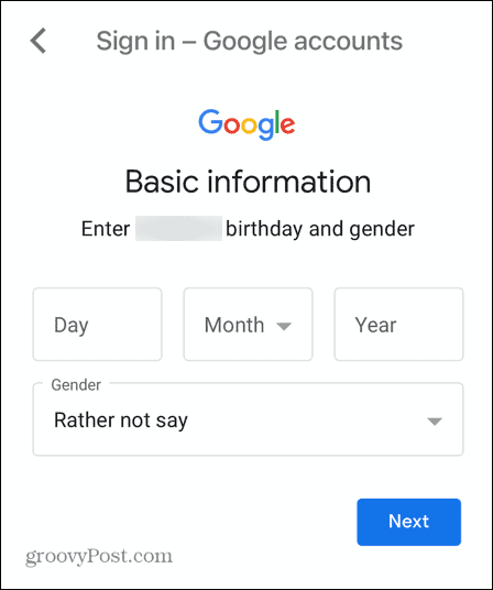 gmail účet dieťaťa dátum narodenia