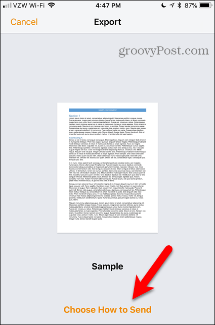 Vyberte odkaz Ako odoslať odkaz na stránkach pre iOS