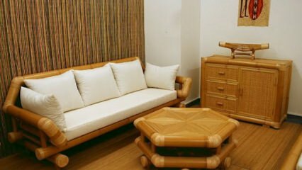 Dekorácie obývacej izby z bambusu 