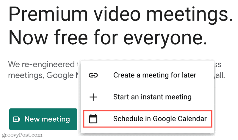 Nová schôdzka, plán v Kalendári Google