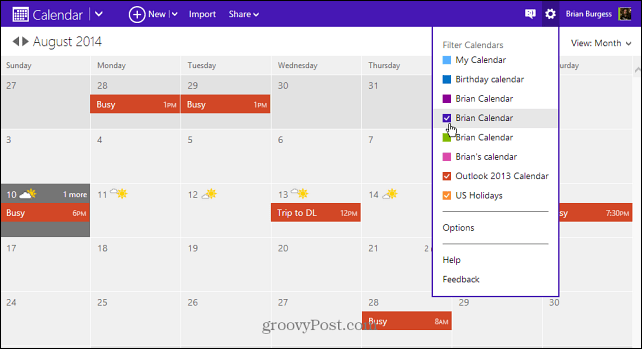 Kalendár Outlook.com