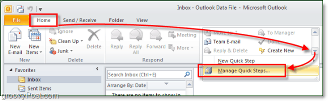 Ako vytvoriť vlastné rýchle kroky v programe Outlook 2010