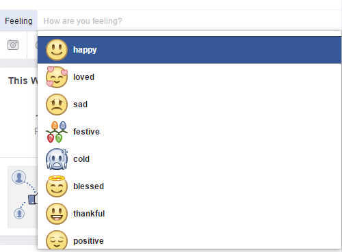 Vyberte emodži, ktorý odráža emóciu, ktorú chcete vyjadriť na Facebooku.