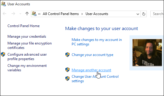 2 Správa iného účtu Windows 10