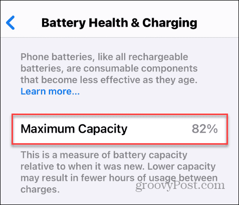 Maximálna kapacita batérie