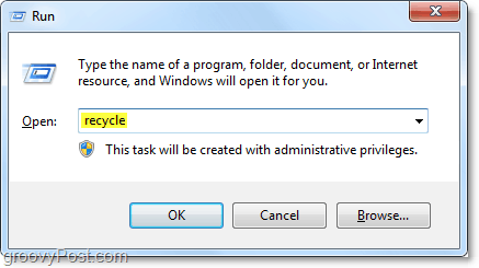 spustite kôš v systéme Windows 7