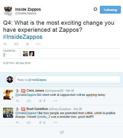 zappos #insidezappos tweetujte v chate