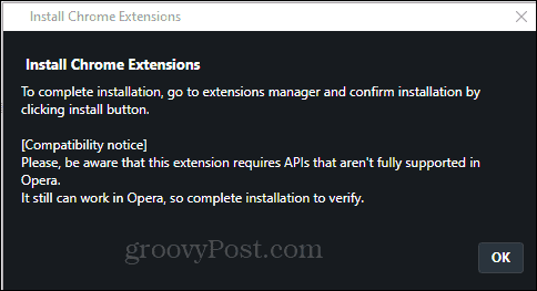 Opera Install Chrome Extension install potvrdiť